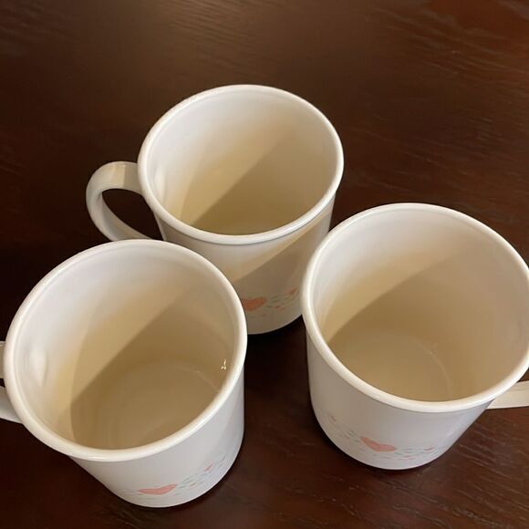 Corning Ware Coffee Cups, Corning Ware Corelle Forever Yours, Peach Hearts 3.75” - Picture 6 of 6